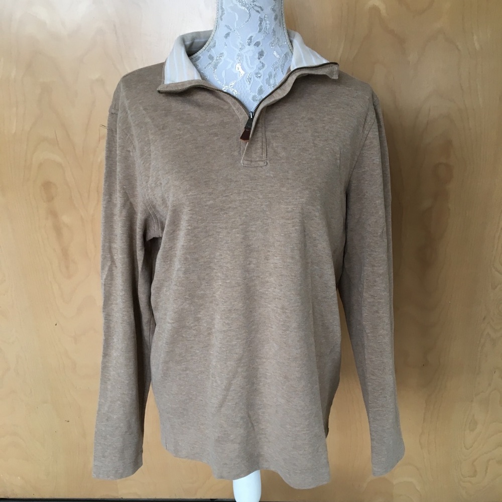 Banana Republic Khaki Tan Quarter Zip